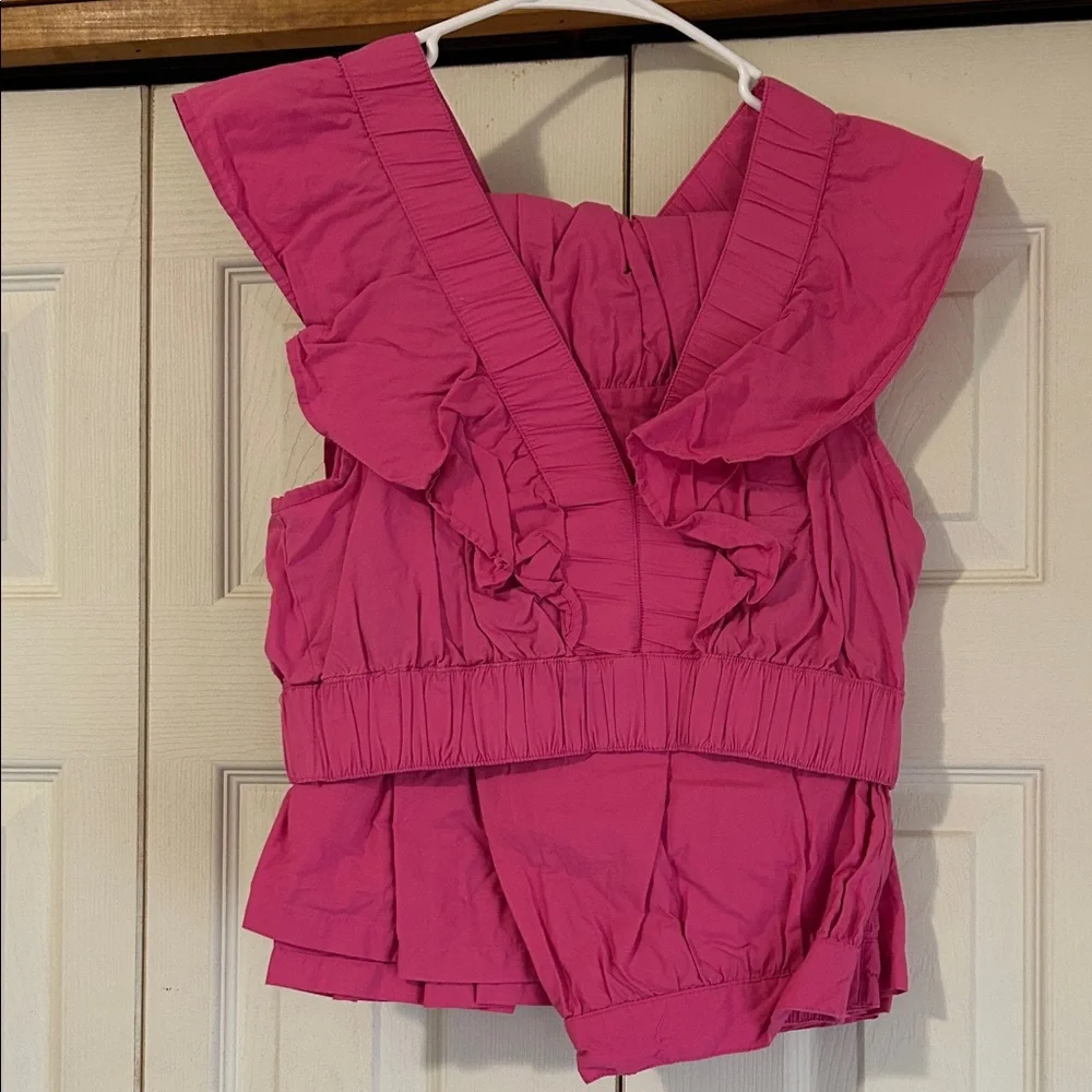 Pink Ruffle Two-Piece Outfit - Picture 2 of 4